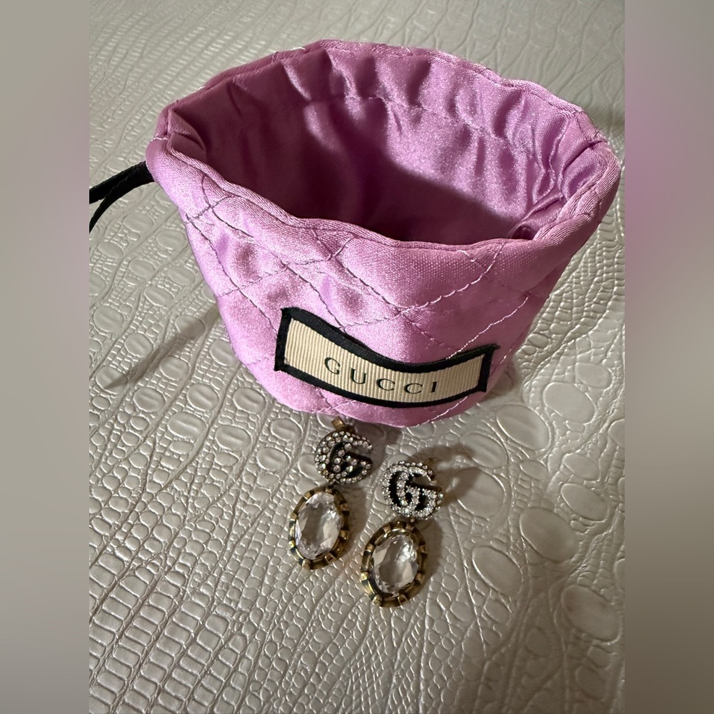 Gucci Crystal Earrings. Authentic
